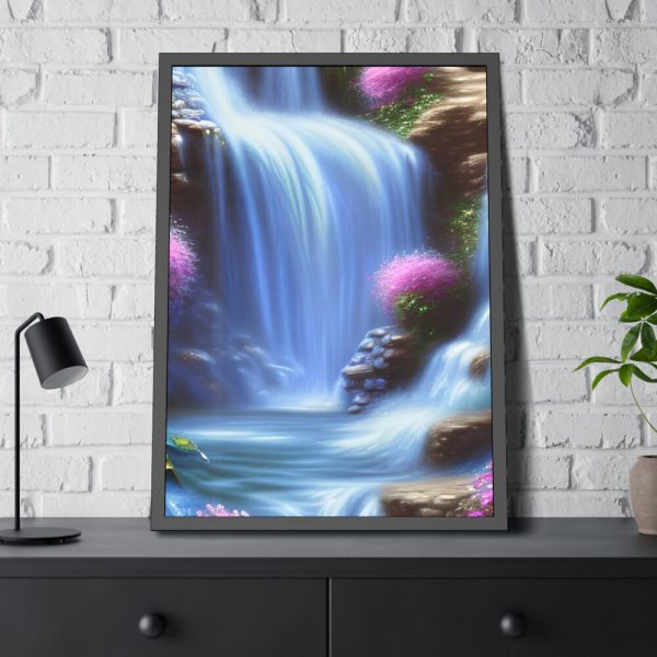 93830-31.jpg Waterfall in Blur Flow Style Framed Poster