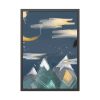 93830-320.jpg Mountains With a Silhouette Wolf Boho Style Framed Poster