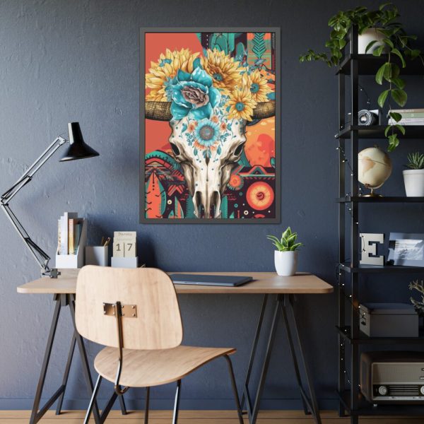 93830-330.jpg Boho Cow Skull Framed Poster