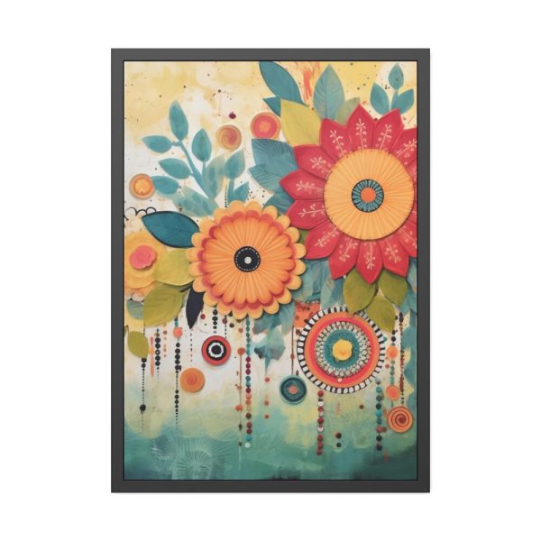 Whimsical Boho Style Flowers Framed Poster