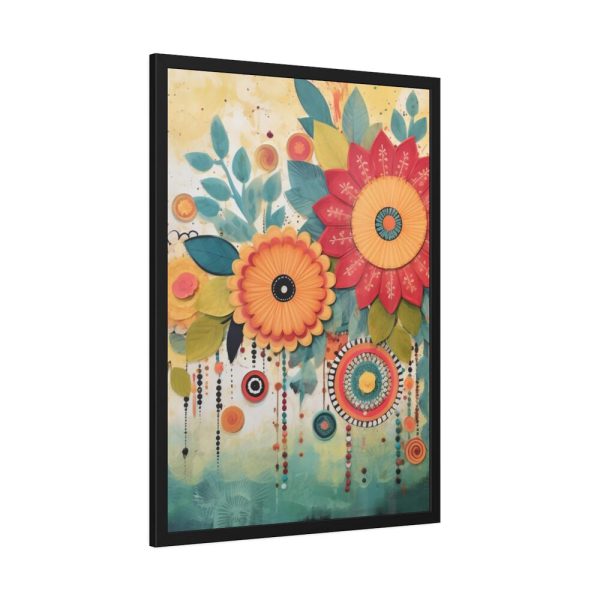Whimsical Boho Style Flowers Framed Poster