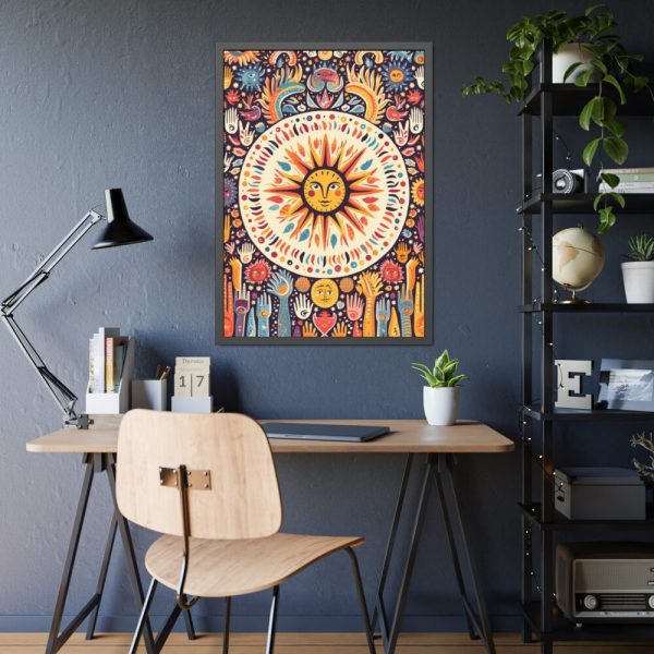 Hippie Boho Retro Sun Framed Poster