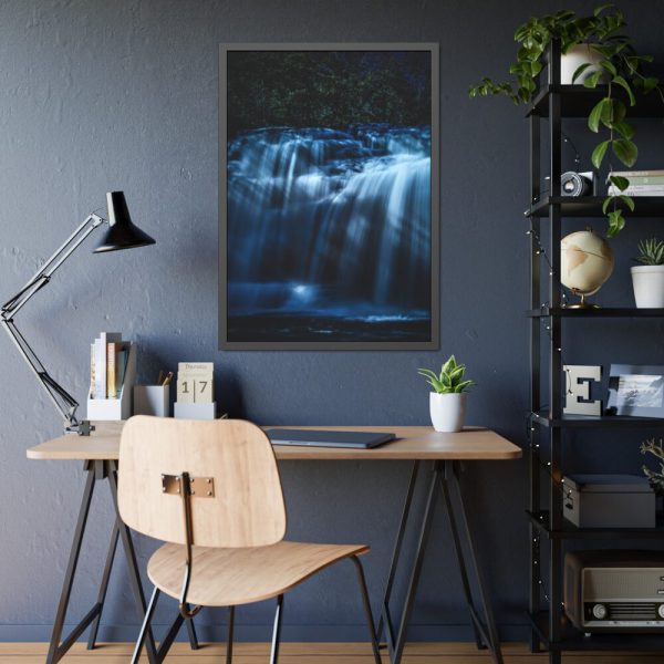 Waterfall at Night Framed Poster