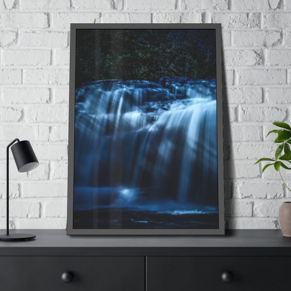 Waterfall at Night Framed Poster
