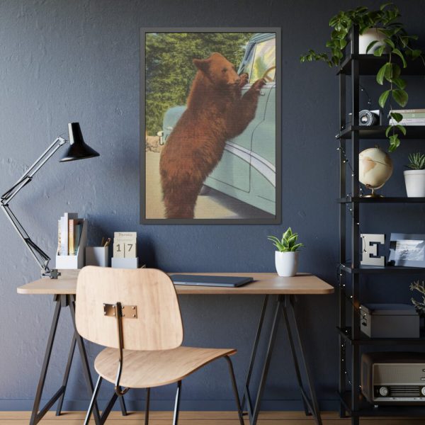 Holdup Bear at Yellowstone National Park Framed Poster