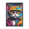 Cat Pop Art Illustration Graffiti II Framed Poster