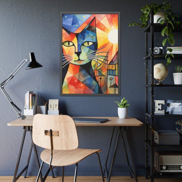 Cat Portrait Pop Art Framed Poster