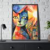 Cat Portrait Pop Art Framed Poster