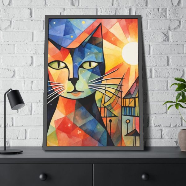 Cat Portrait Pop Art Framed Poster