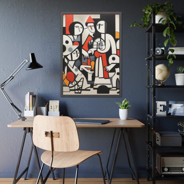 Abstract Crowd Contemporary Art Framed Poster