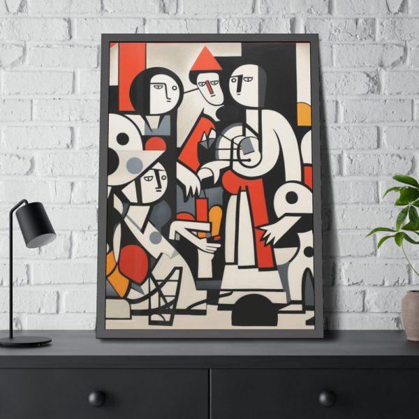 Abstract Crowd Contemporary Art Framed Poster