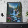 93831-75.jpg Waterfall in Woods Framed Poster