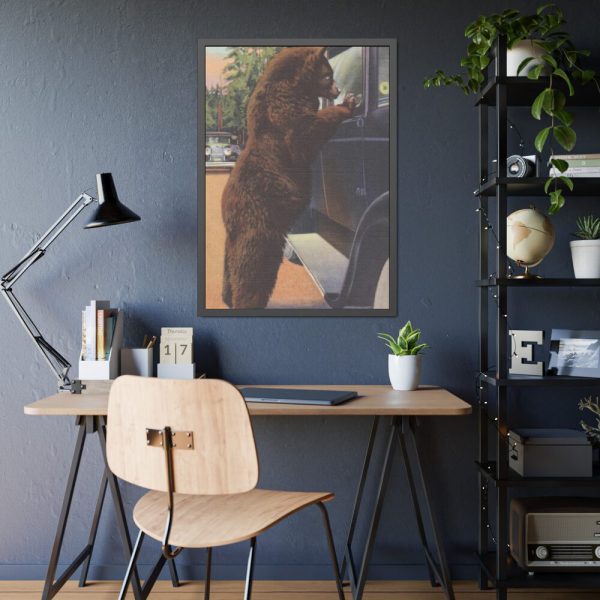 93831-98.jpg Hold up bear, Yellowstone National Park Framed Poster