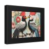 Textured Illustration of Two Tropical Birds Framed Poster
