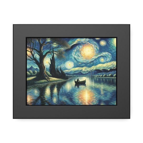 93836.jpg Men On the Boat in the Night Framed Poster