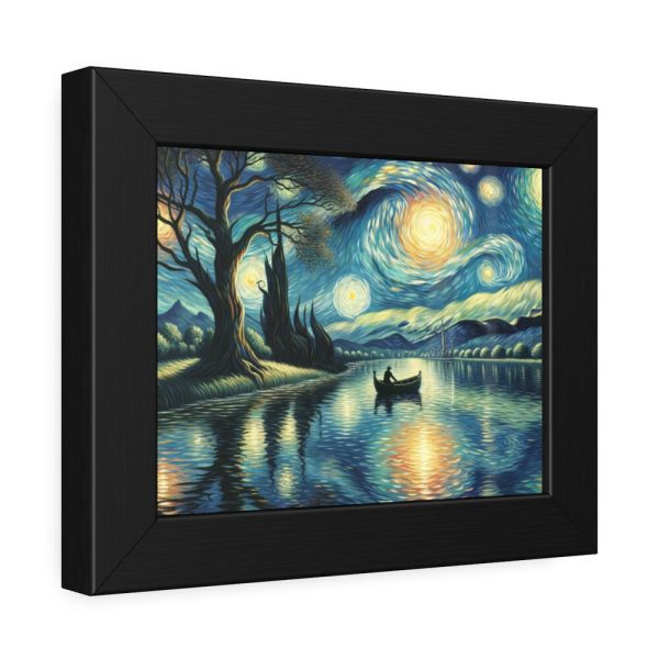 93837-1.jpg Men On the Boat in the Night Framed Poster