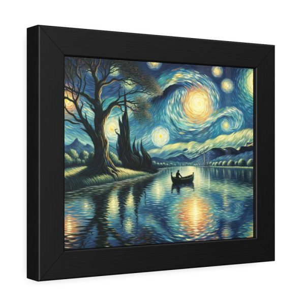 93838-1.jpg Men On the Boat in the Night Framed Poster