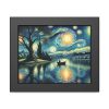 93839.jpg Men On the Boat in the Night Framed Poster
