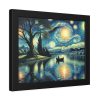 93841-1.jpg Men On the Boat in the Night Framed Poster