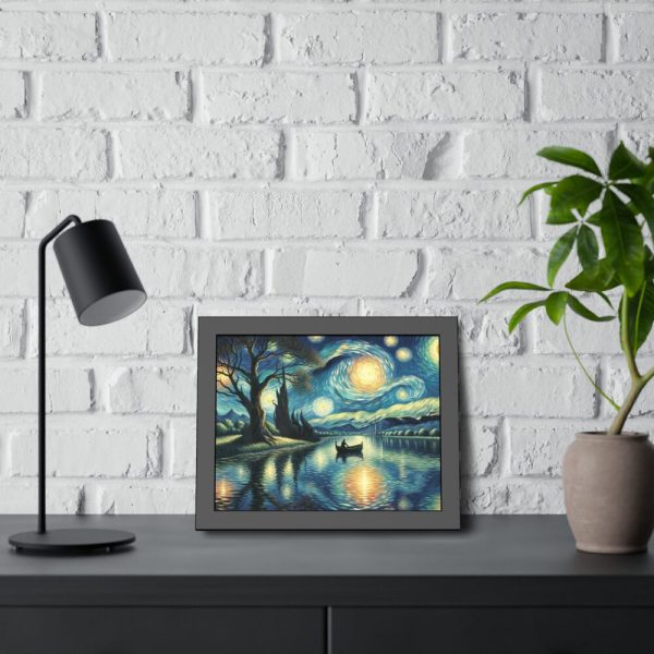 93841-3.jpg Men On the Boat in the Night Framed Poster