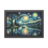 93842.jpg Men On the Boat in the Night Framed Poster