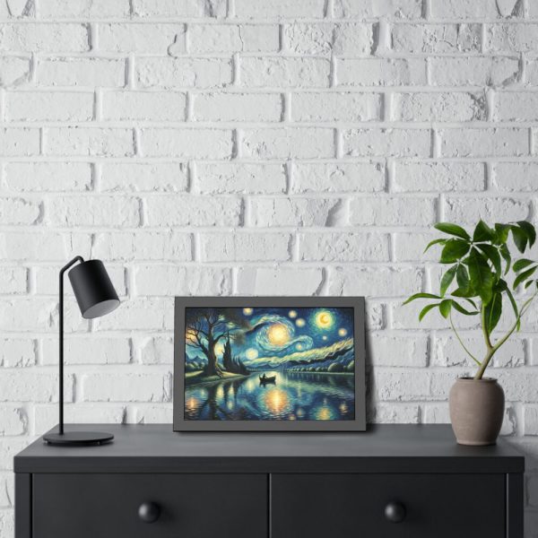 93843-3.jpg Men On the Boat in the Night Framed Poster