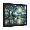 93844-1.jpg Men On the Boat in the Night Framed Poster