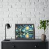 93844-3.jpg Men On the Boat in the Night Framed Poster
