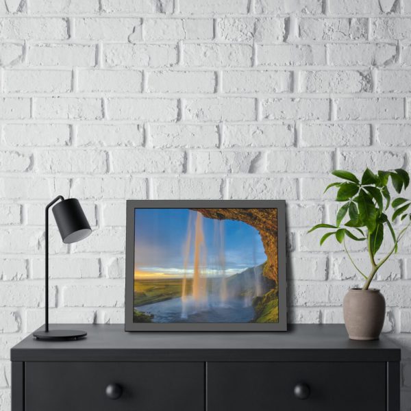 93844-7.jpg Waterfall on Cave Framed Poster