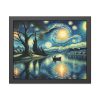 93845.jpg Men On the Boat in the Night Framed Poster