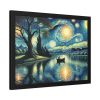 93846-1.jpg Men On the Boat in the Night Framed Poster