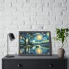 93847-3.jpg Men On the Boat in the Night Framed Poster