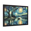 93848-1.jpg Men On the Boat in the Night Framed Poster