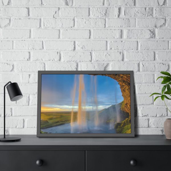 93849-7.jpg Waterfall on Cave Framed Poster
