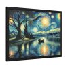93850-1.jpg Men On the Boat in the Night Framed Poster