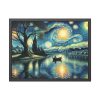 93850.jpg Men On the Boat in the Night Framed Poster