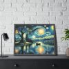 93850-3.jpg Men On the Boat in the Night Framed Poster