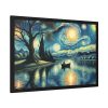 93852-1.jpg Men On the Boat in the Night Framed Poster