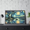 93852-3.jpg Men On the Boat in the Night Framed Poster