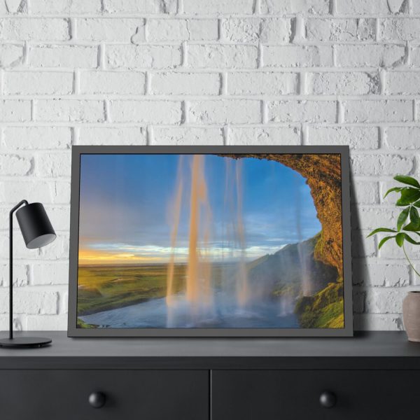 93853-7.jpg Waterfall on Cave Framed Poster