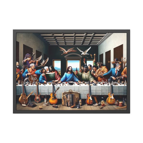 93854-108.jpg Modern Adaptation of Leonardo da Vinci's 'The Last Supper' With Legendary Musicians Framed Poster