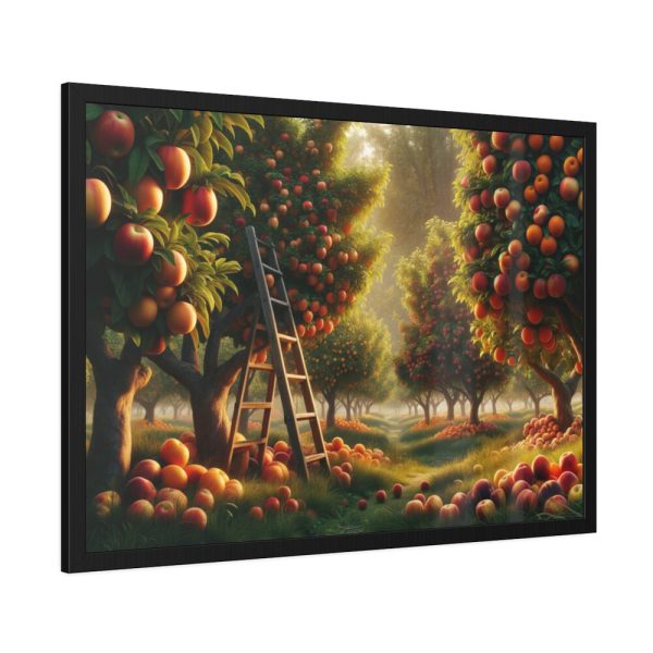 93854-117.jpg Orchard Bounty With Fruit-Laden Trees And RusticLadder Framed Poster