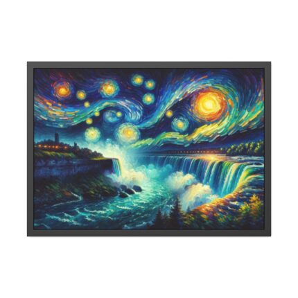 Niagara Falls Under Starry Night Framed Poster