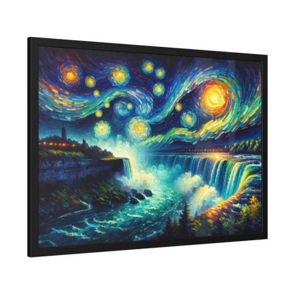93854-13.jpg Niagara Falls Under Starry Night Framed Poster