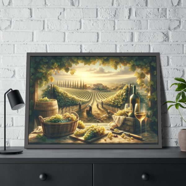 93854-147.jpg Grape Harvest With Lush Vineyards Framed Poster