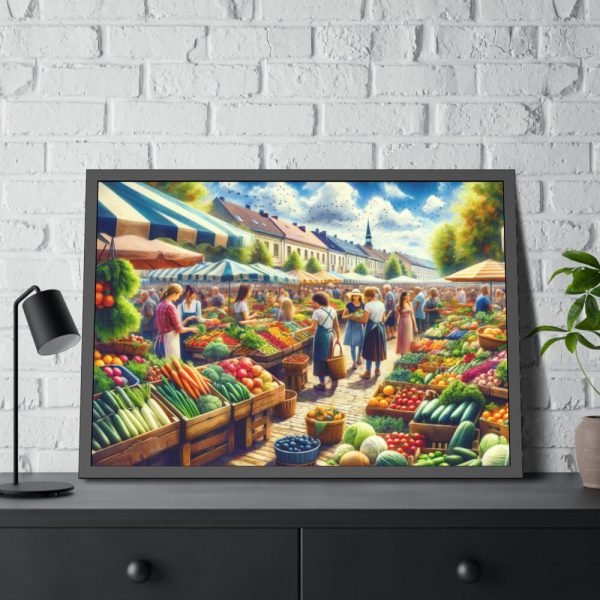 93854-155.jpg Lively Atmosphere of Farmers' Market Framed Poster