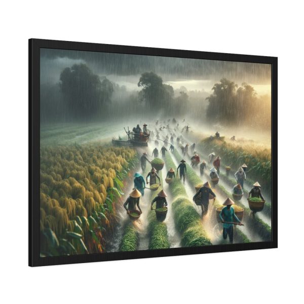 Harvest Rain in Field Framed Poster