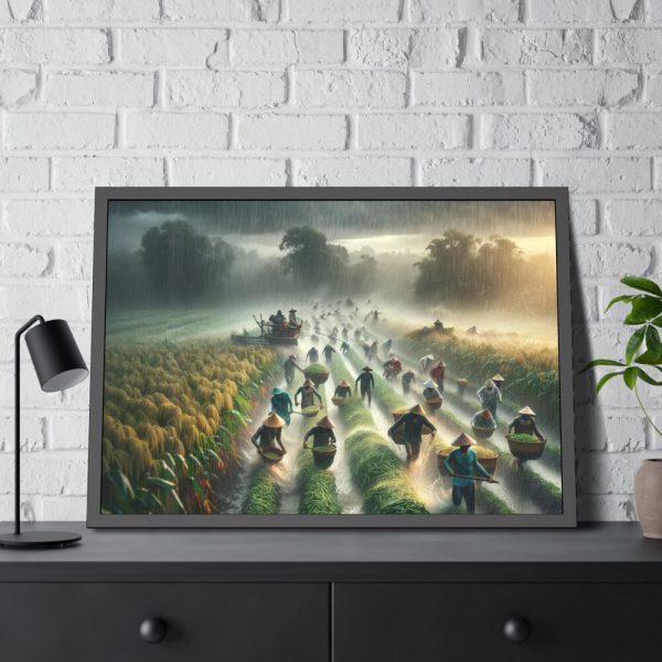 Harvest Rain in Field Framed Poster