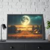 93854-163.jpg Harvest Moon Illuminating a Bountiful Harvest Field Framed Poster
