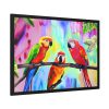 Three Red Parrot Tropical Birds Framed Poster